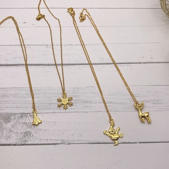 2 for$15 -Christmas charm gold necklace with pendant - Picture 2 of 8